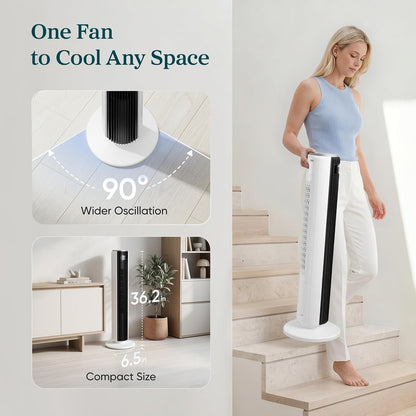 Oscillating Tower Fan with Remote Control and Timer 36"
