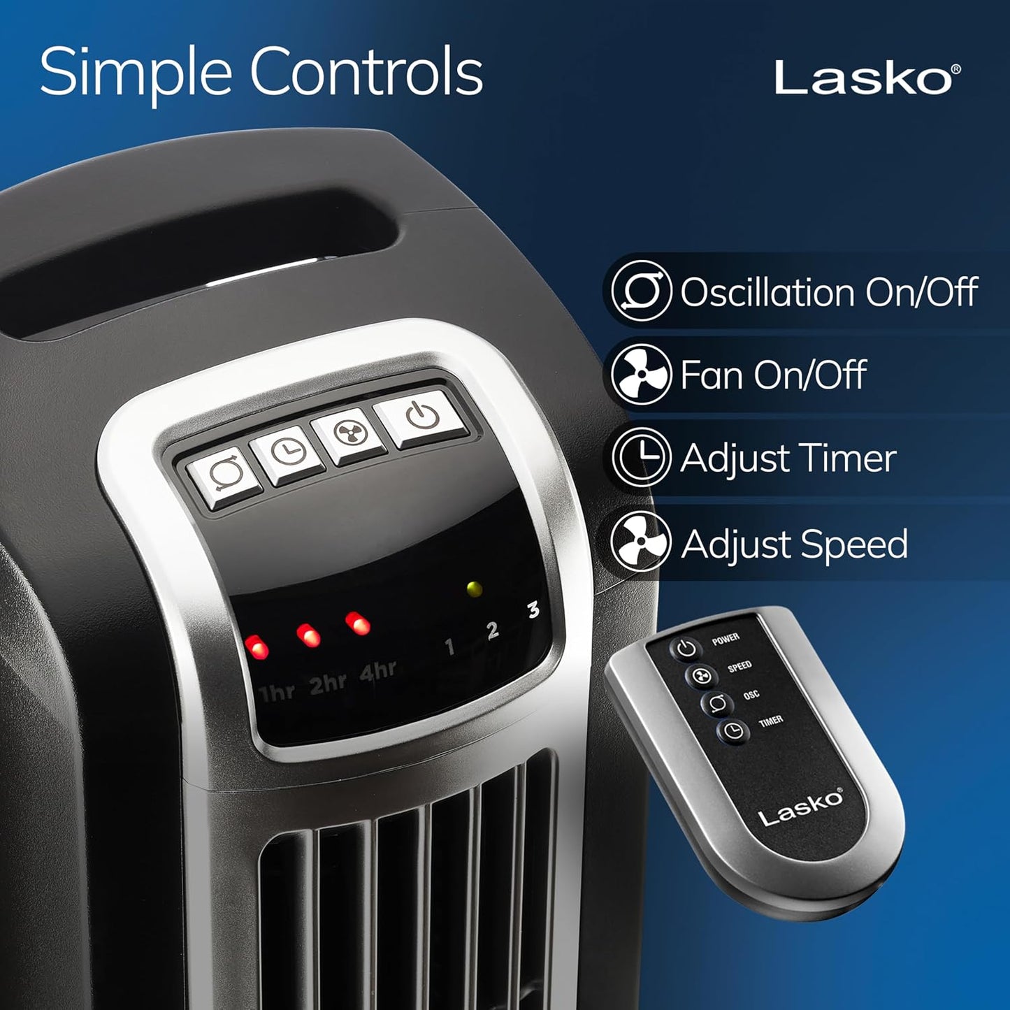 Oscillating Tower Fan with Remote Control and Timer 36"