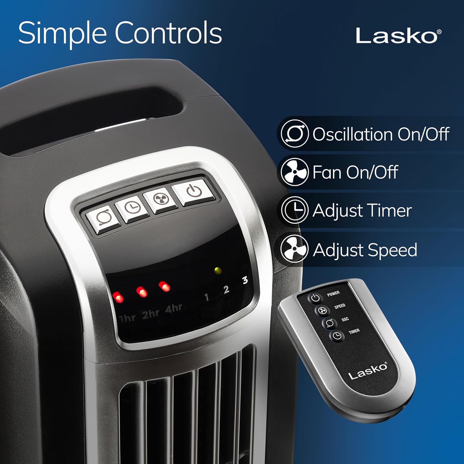Oscillating Tower Fan with Remote Control and Timer 36"