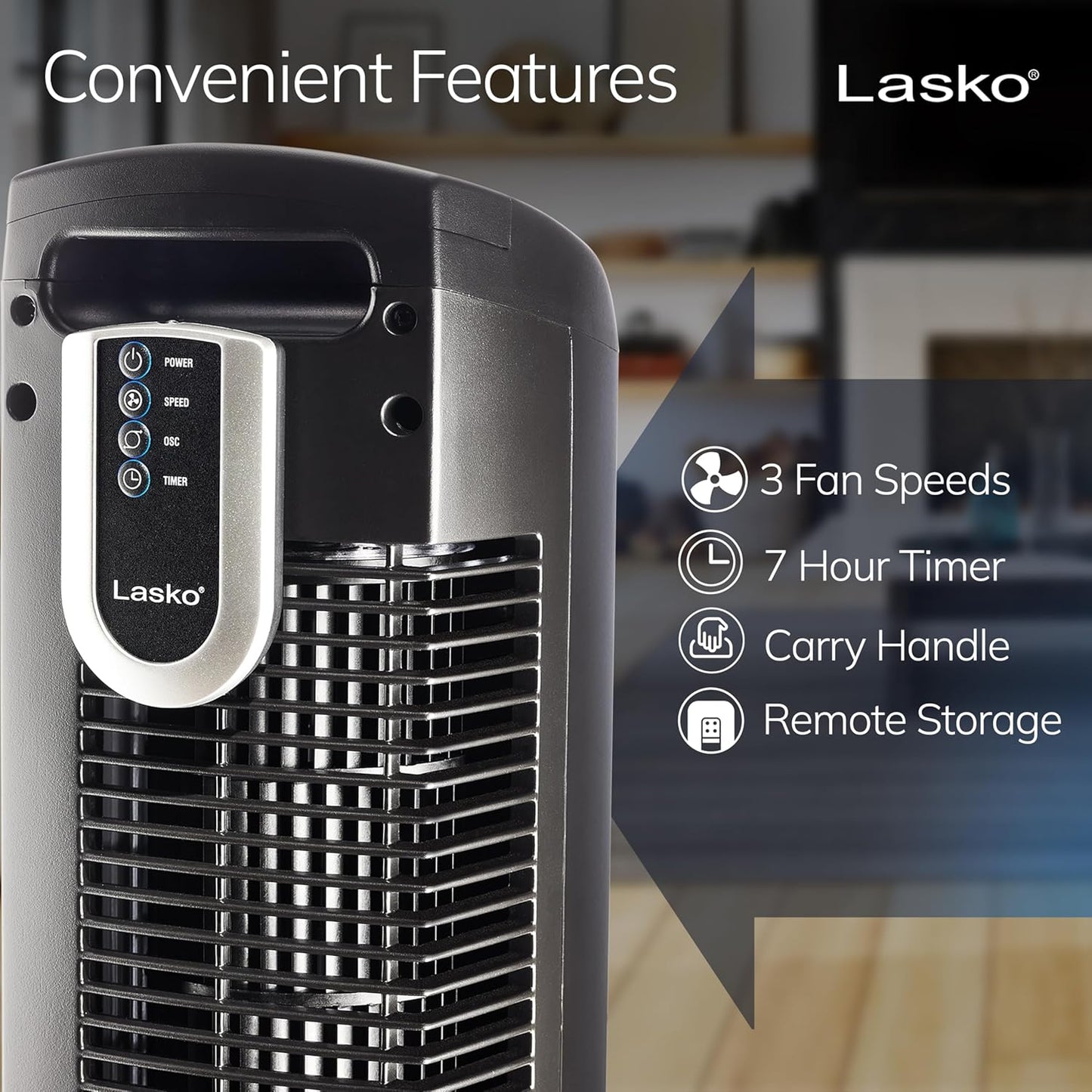 Oscillating Tower Fan with Remote Control and Timer 36"